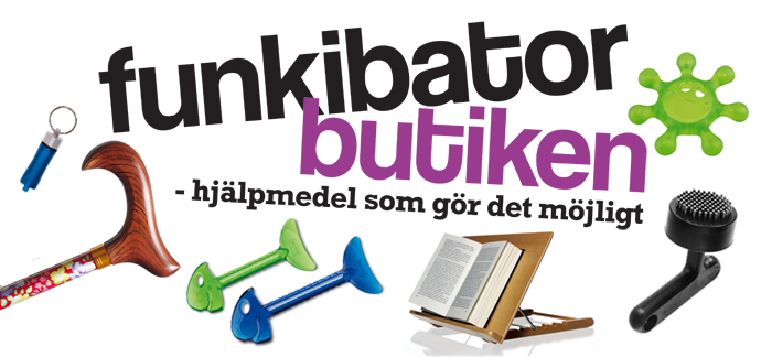 Funkibatorbutiken - Hjälpmedel som gör det möjligt Logotype: Funkibatorbutiken - Hjälpmedel som gör det möjligt