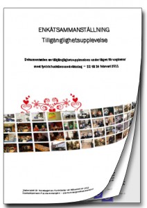Sammanställning över tillgänglighetsupplevelse.. Bild på framsidan av tillgänglighetsupplevelse dokumentation...